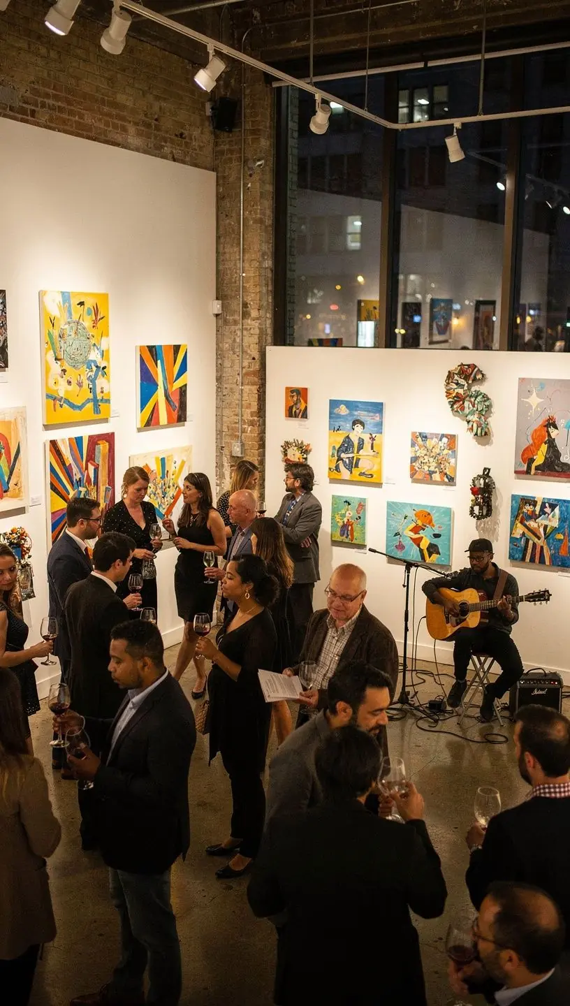 Community members collaborating on an art project